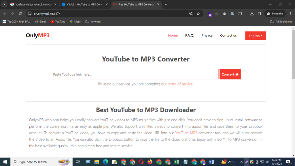 YouTube videos to mp3 converter